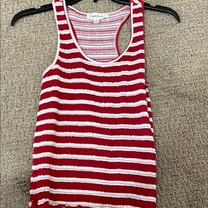 Red and White Striped Tank Top